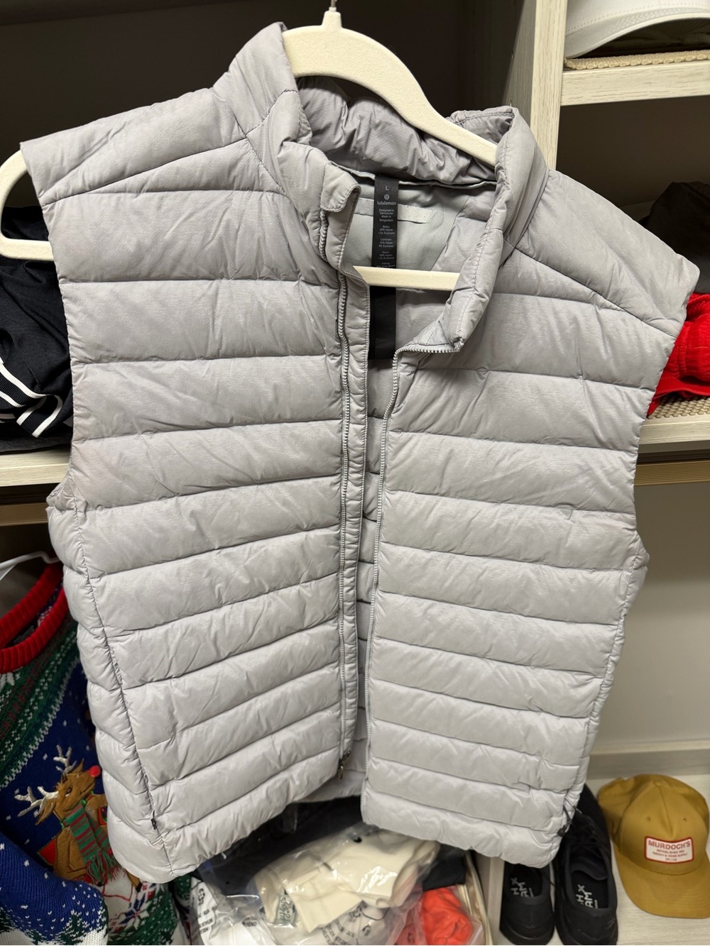 Lululemon Light Gray Quilted Puffer Vest - Men’s L **Read*